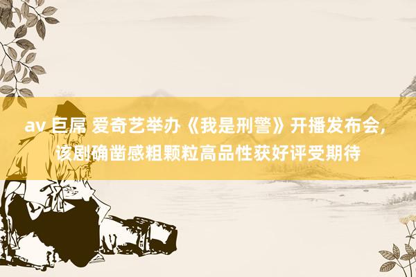 av 巨屌 爱奇艺举办《我是刑警》开播发布会， 该剧确凿感粗颗粒高品性获好评受期待