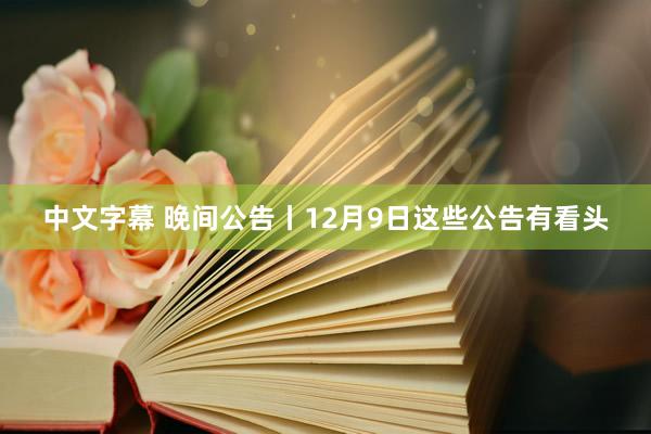 中文字幕 晚间公告丨12月9日这些公告有看头