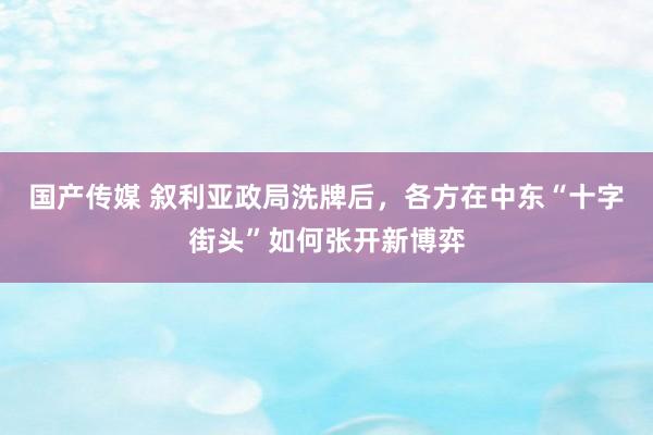 国产传媒 叙利亚政局洗牌后，各方在中东“十字街头”如何张开新博弈