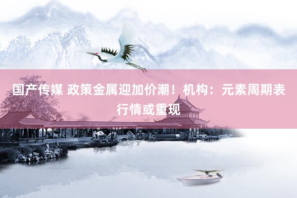 国产传媒 政策金属迎加价潮！机构：元素周期表行情或重现