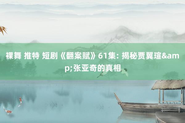 裸舞 推特 短剧《翻案赋》61集: 揭秘贾翼瑄&张亚奇的真相